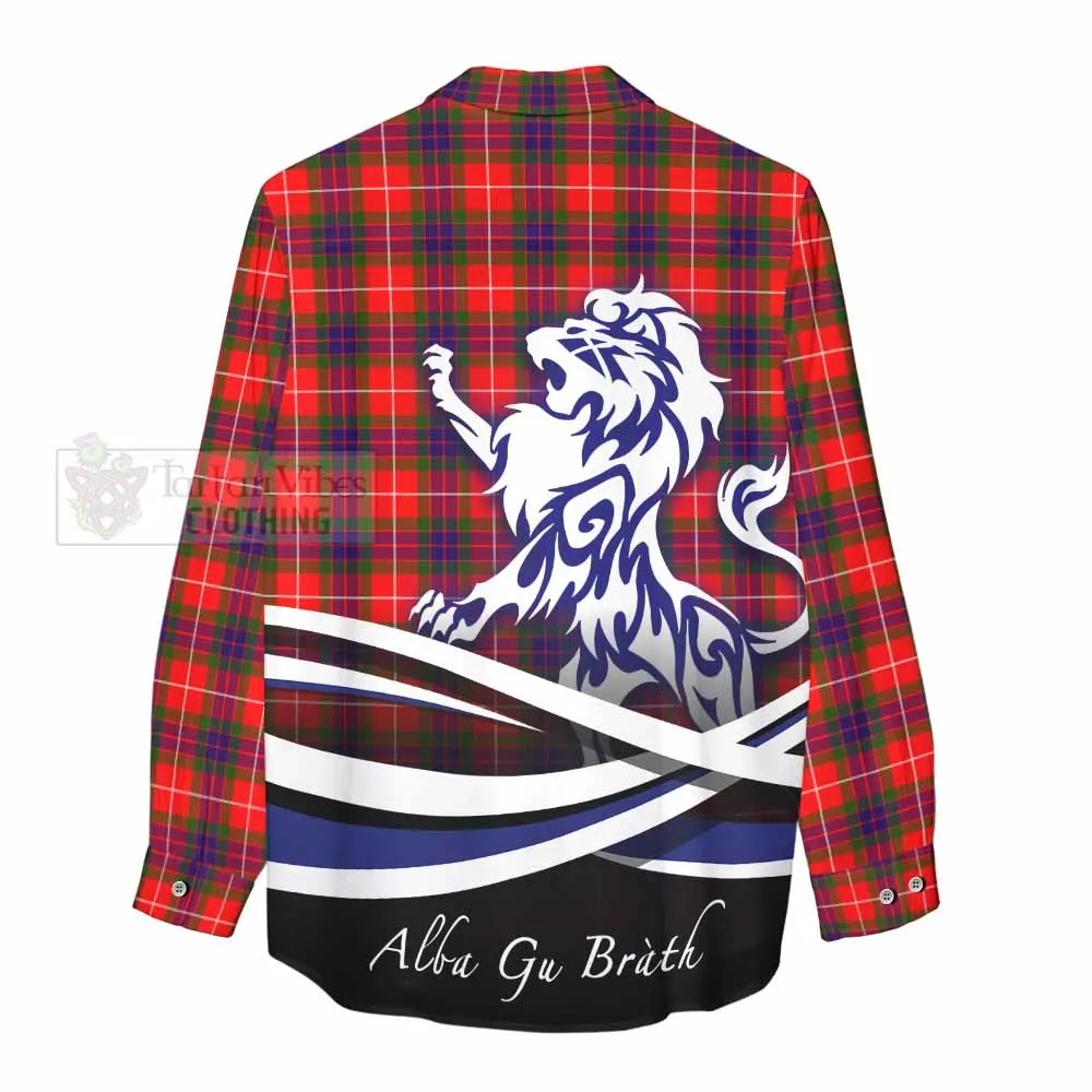 Abernethy Tartan Women's Casual Shirt with Alba Gu Brath Regal Lion Emblem