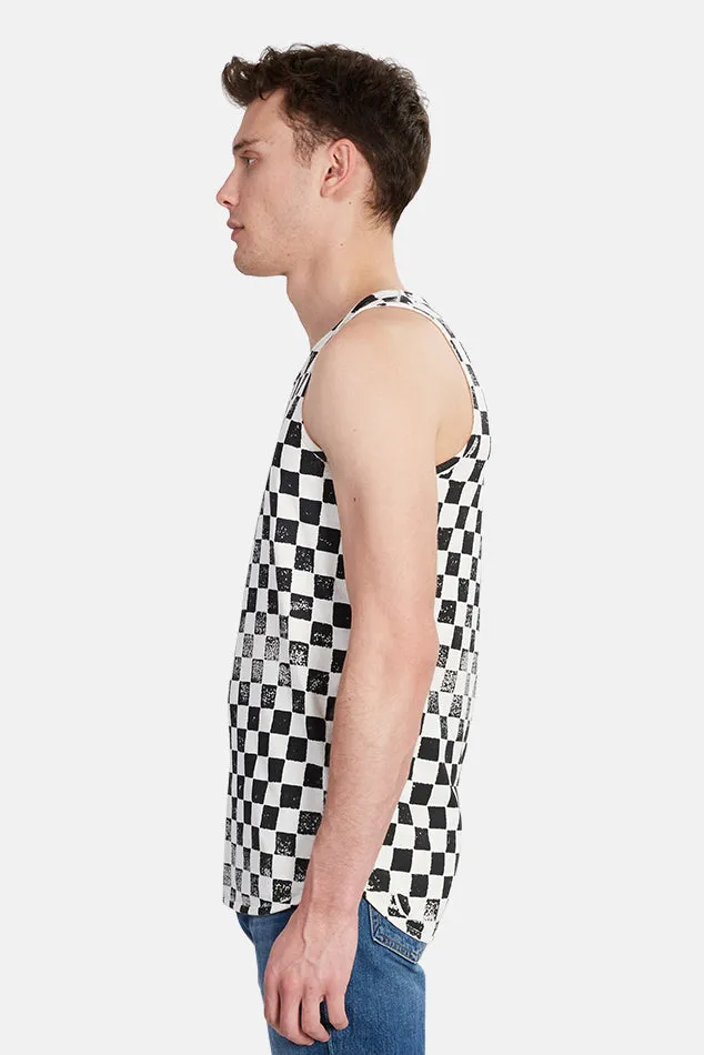 Black Checkerboard Jungmaven Checkerboard Tank Top