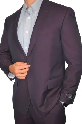 Burgundy London Hybrid Fit 2 Piece Suit - 7501