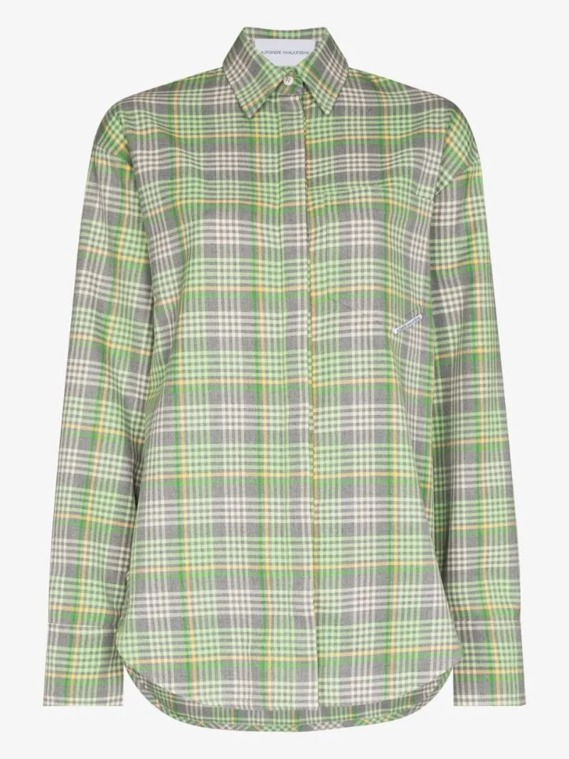 CHECKED SHIRT LIGHT GREEN by ALEKSANDRE AKHALKATSISHVILI