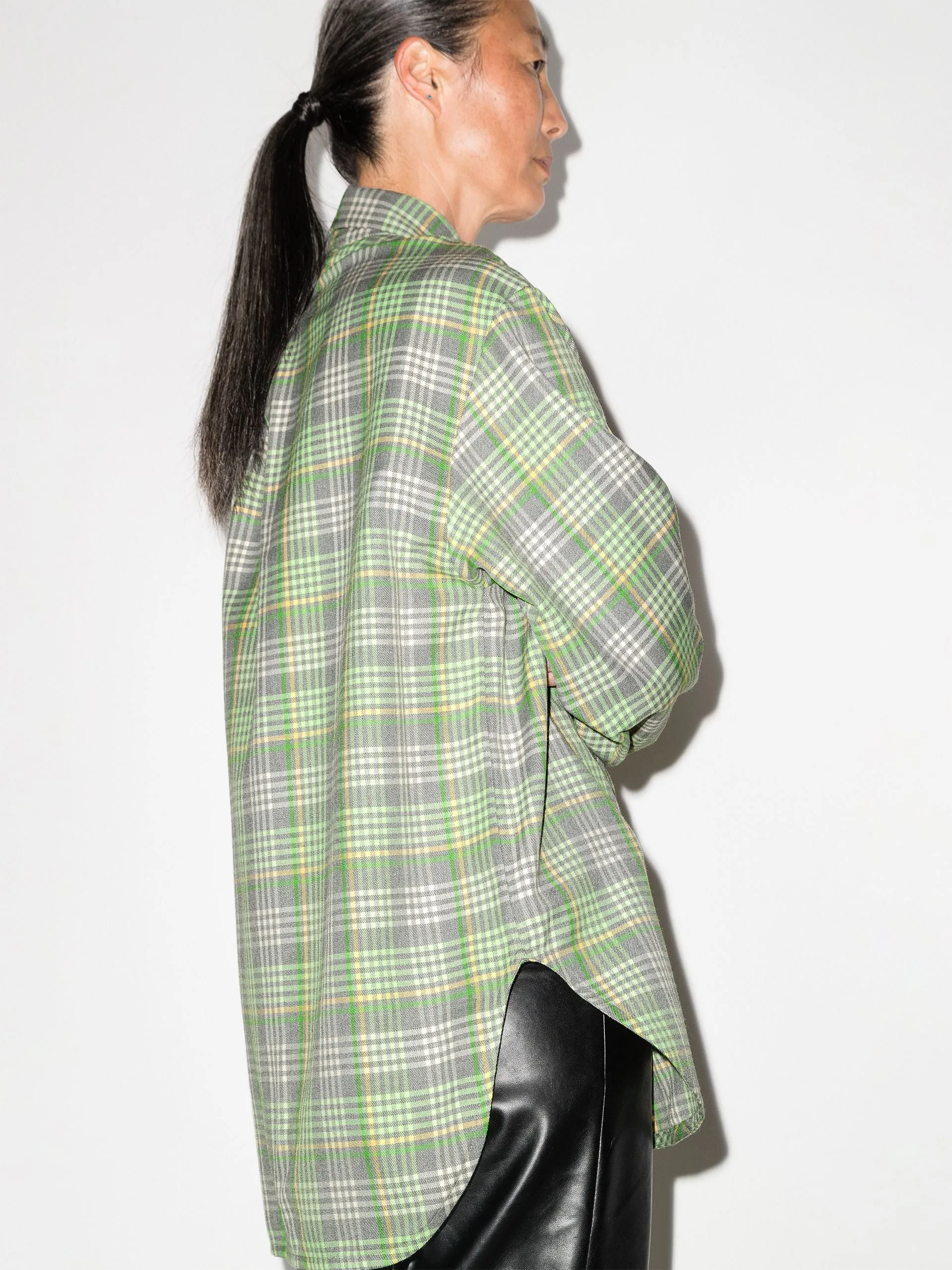 CHECKED SHIRT LIGHT GREEN by ALEKSANDRE AKHALKATSISHVILI