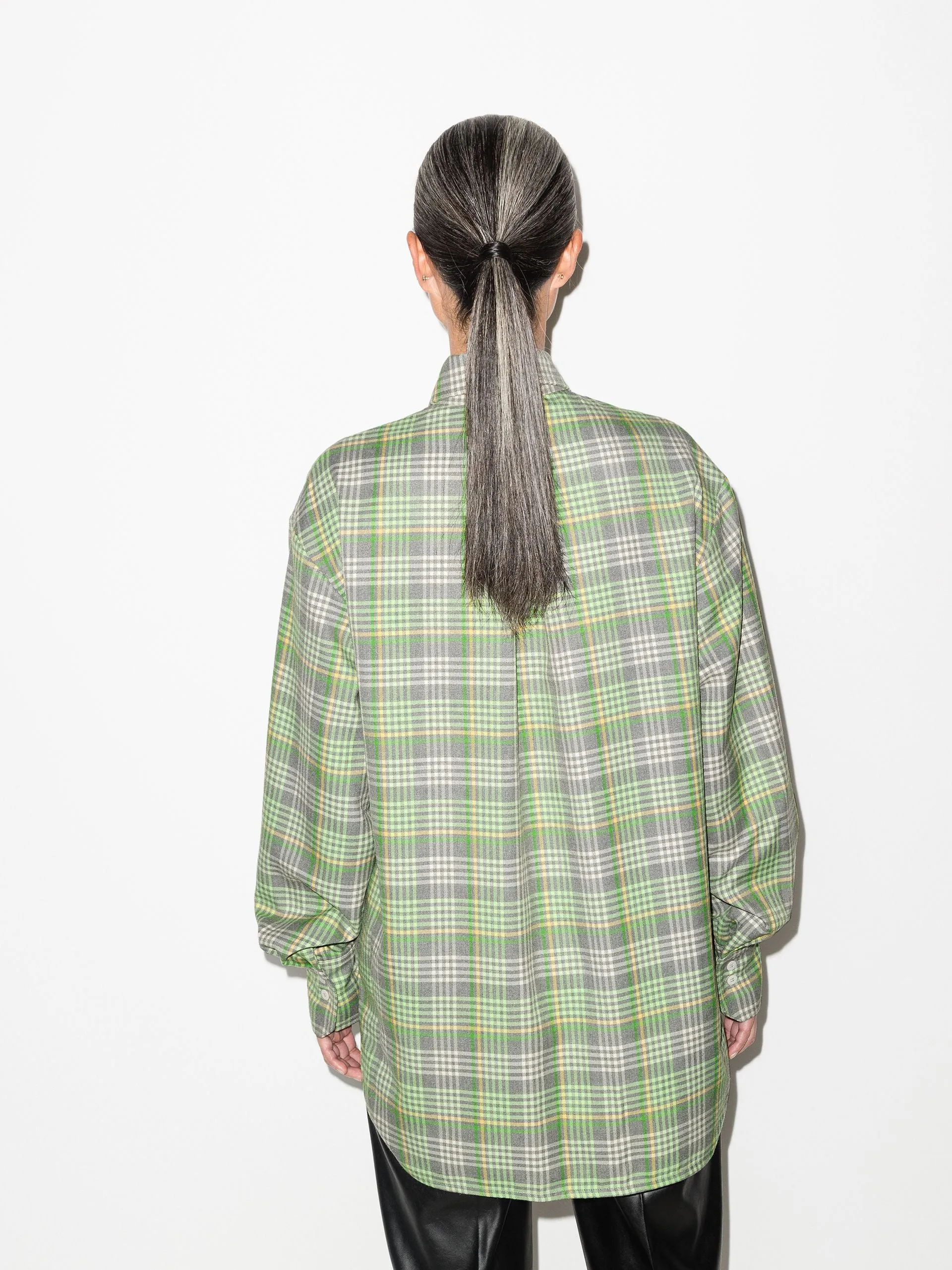 CHECKED SHIRT LIGHT GREEN by ALEKSANDRE AKHALKATSISHVILI