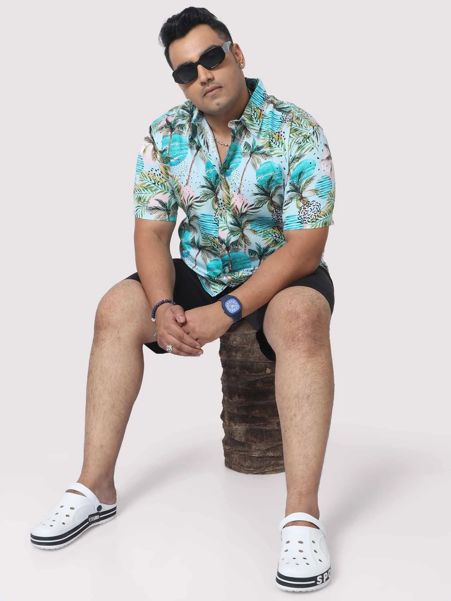 Men Plus Size Coco Fashion Digital Printed Half Shirt