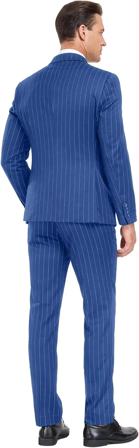 Men's Suit Set,3 Pieces Plaid Suit for Men Slim Fit Formal Bussiness Wedding Suit Prom Tuxedos Suit Blazer Vest Pant