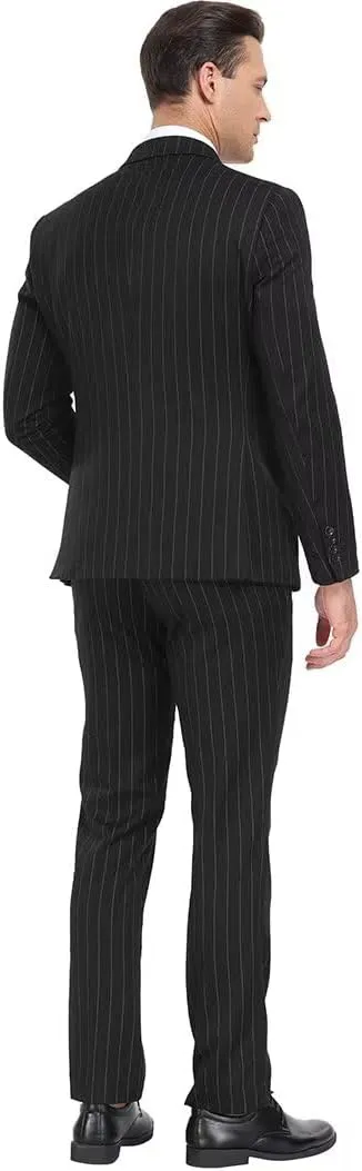 Men's Suit Set,3 Pieces Plaid Suit for Men Slim Fit Formal Bussiness Wedding Suit Prom Tuxedos Suit Blazer Vest Pant