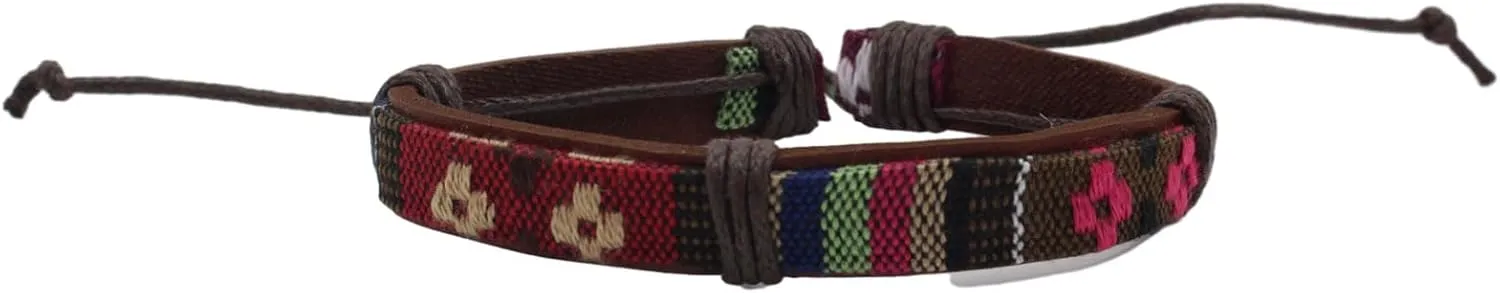 Mix 4 Wrap Bracelets for Mens,Hemp Cords Wood Beads Ethnic Tribal Bracelets