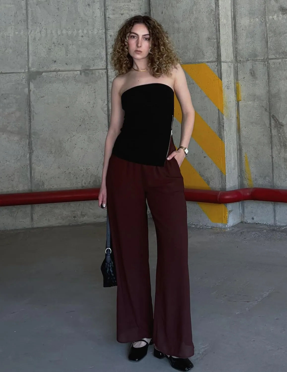Palazzo Pants for Women Dressy Summer Casual Boho Chiffon Wide Leg Pants Elegant Flowy Beach Pants
