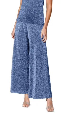 Paola Wide Leg Shimmery Pant - Tornado Silver