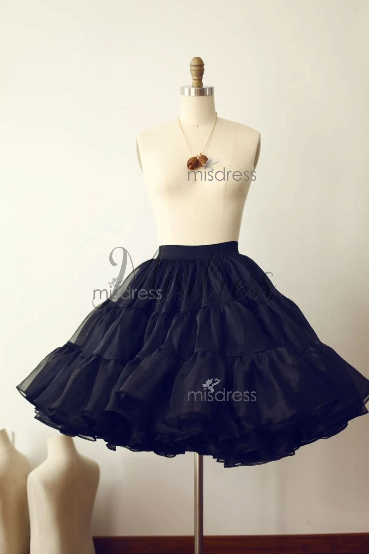 Princess Black Organza Petticoat Underskirt Crinoline TUTU Skirt