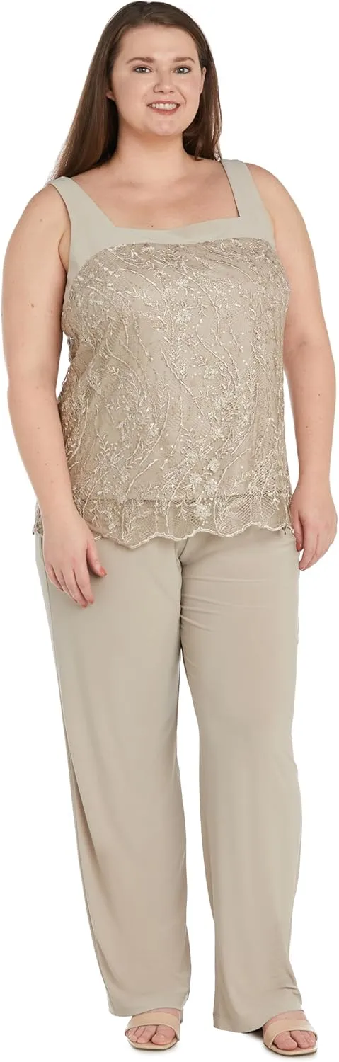 R&M Richards Womens 3PC Lace Suit Pants