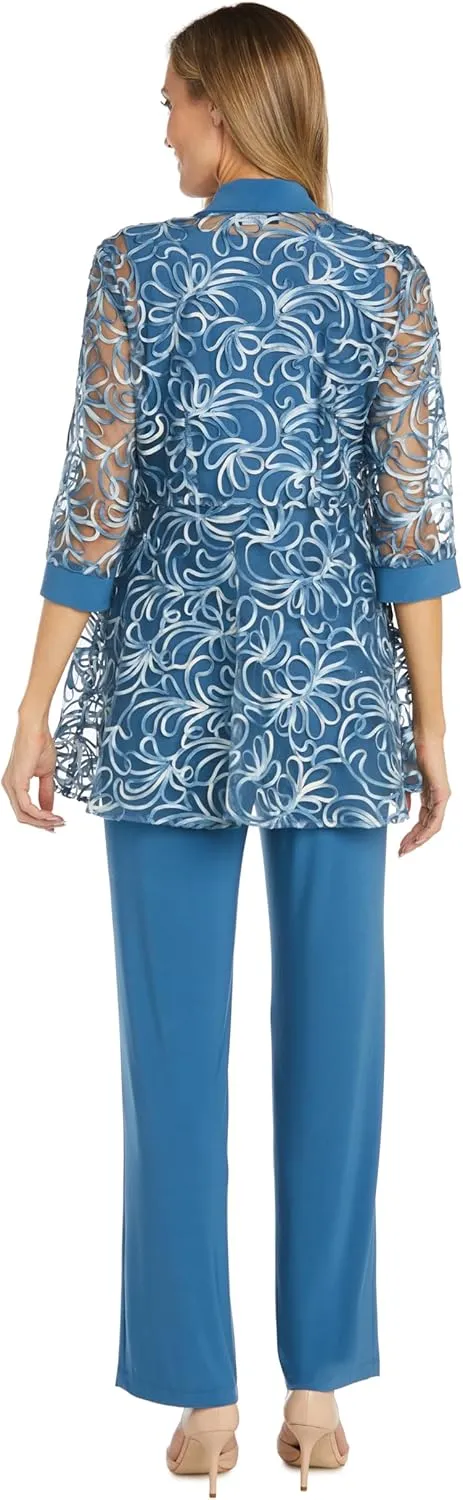R&M Richards Womens 3PC Lace Suit Pants