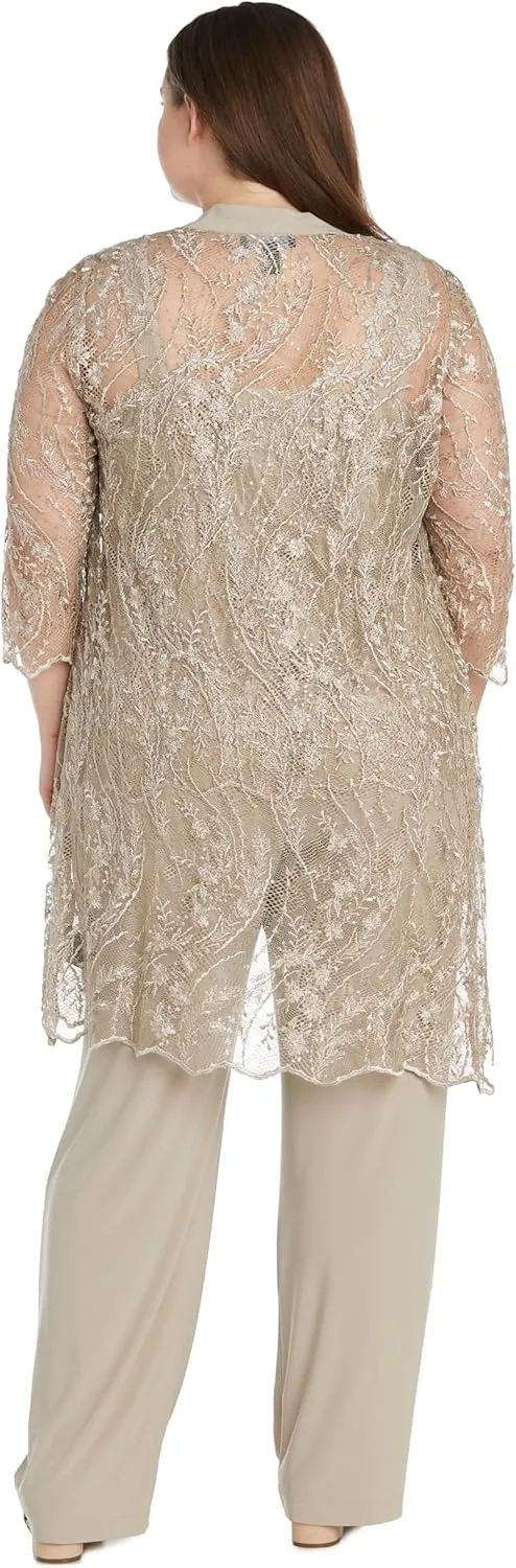 R&M Richards Womens 3PC Lace Suit Pants
