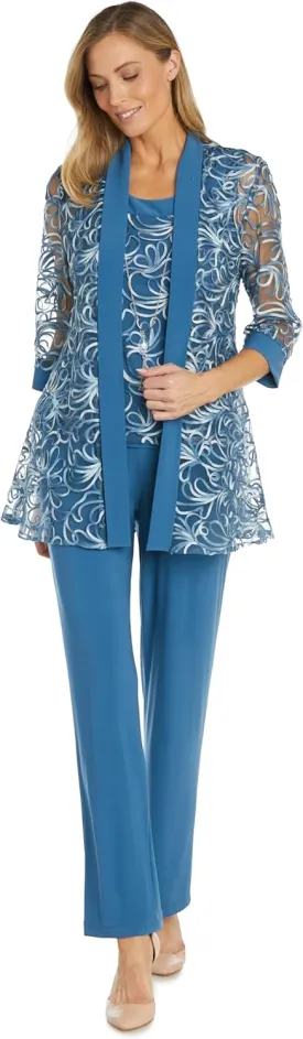 R&M Richards Womens 3PC Lace Suit Pants