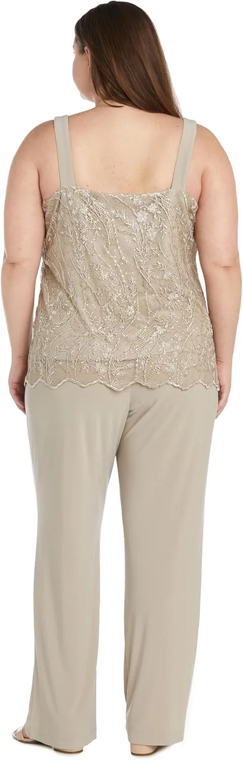 R&M Richards Womens 3PC Lace Suit Pants