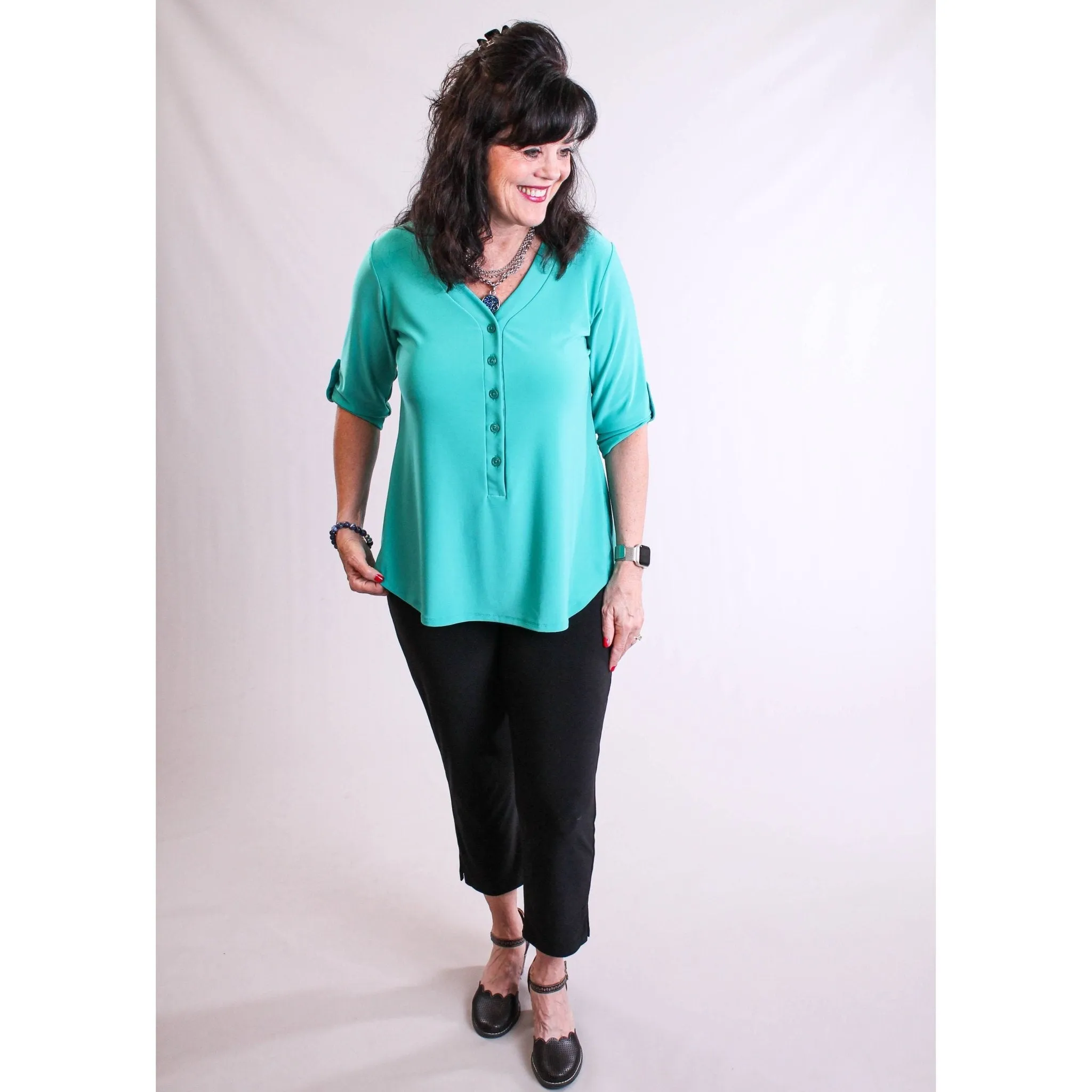 Sympli Convoy Henley with Elbow Sleeves