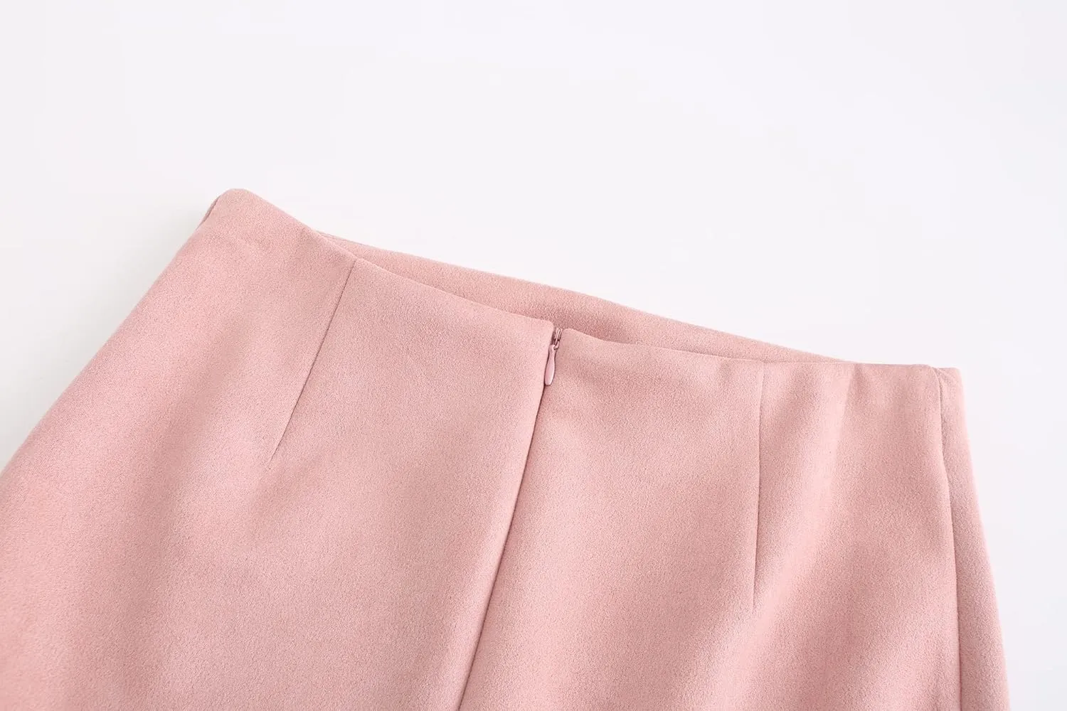 Women's Faux Suede Back Split Hip Packaged Skirt Midi Pencil Skirt